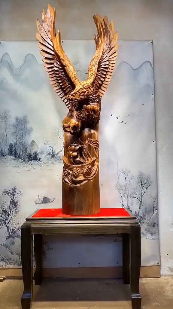 大型根雕摆件 大展鸿图之一帆风顺 老板办公室根雕摆件 .