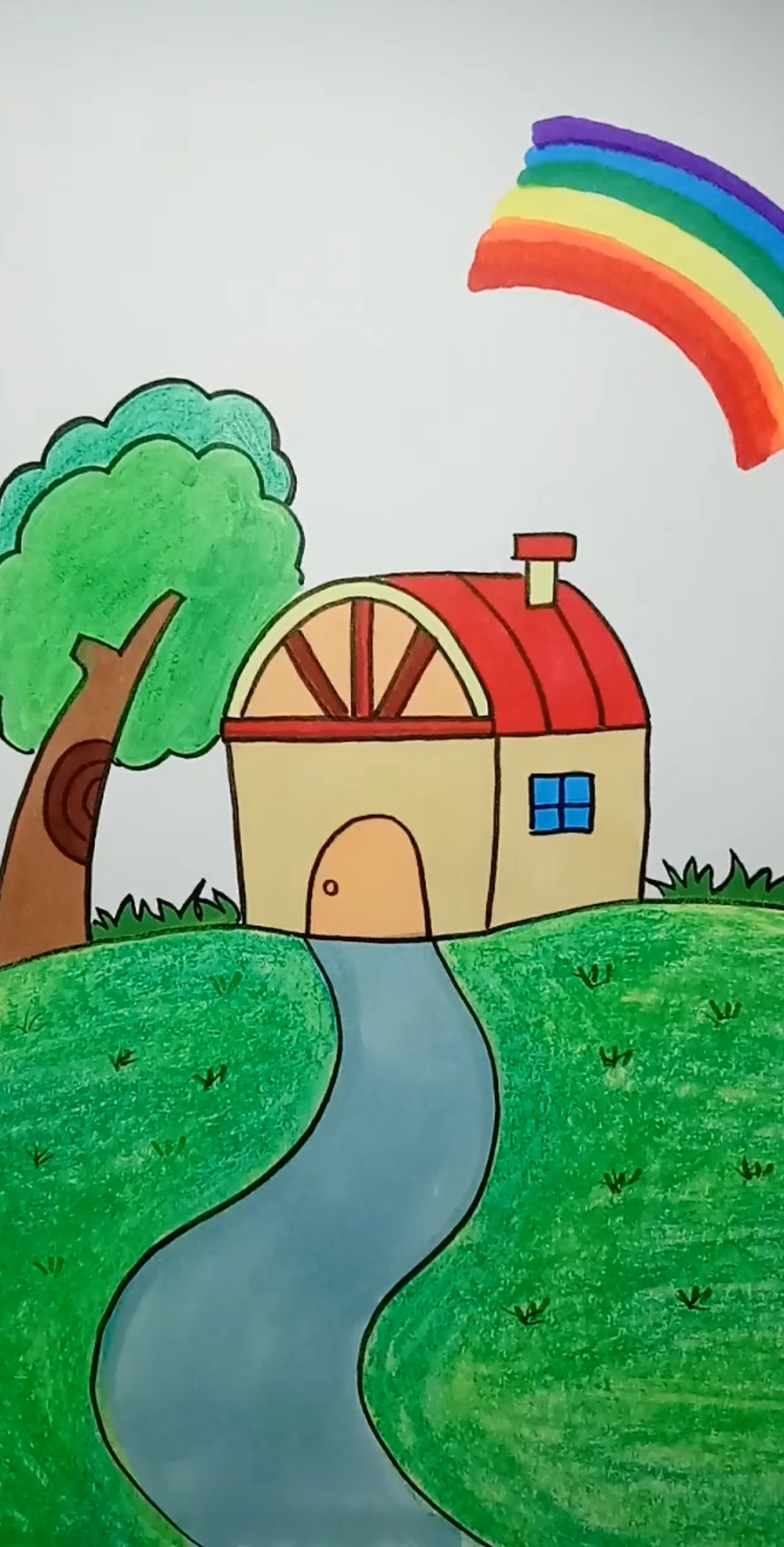 二年级画房子 涂上图片