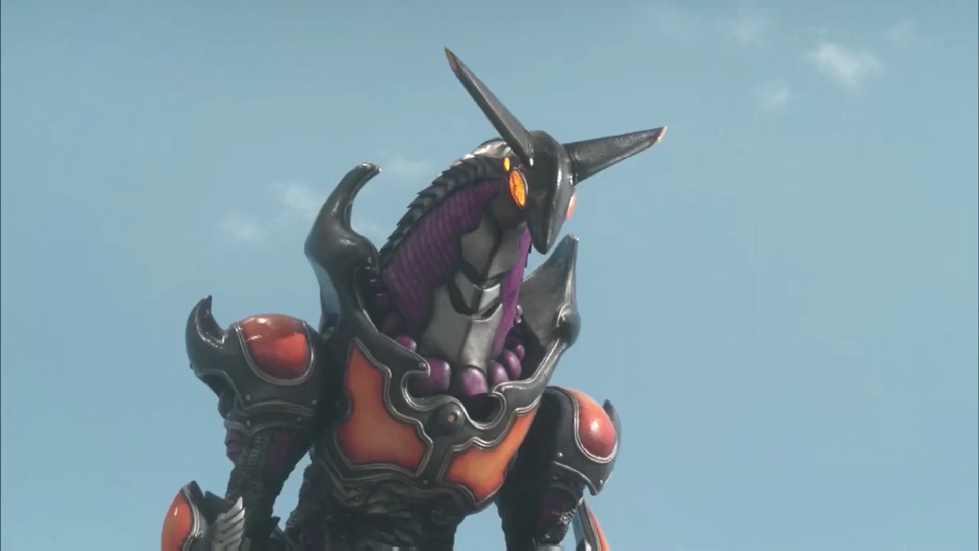 明星娱乐#看到泰迦又一次战胜怪兽,气愤的托雷基亚打着阳伞走了