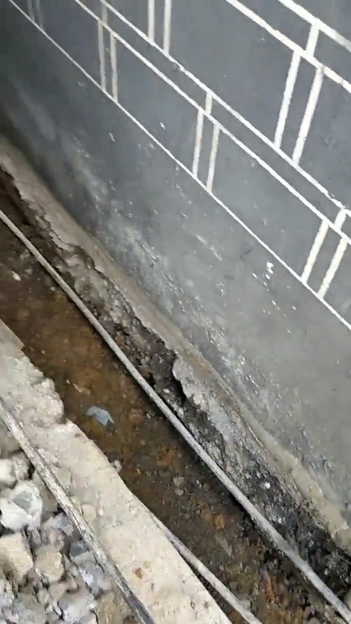 邻居挖下水道,往我家房子这边挖,自己那边完好无损,把我家地基都挖出