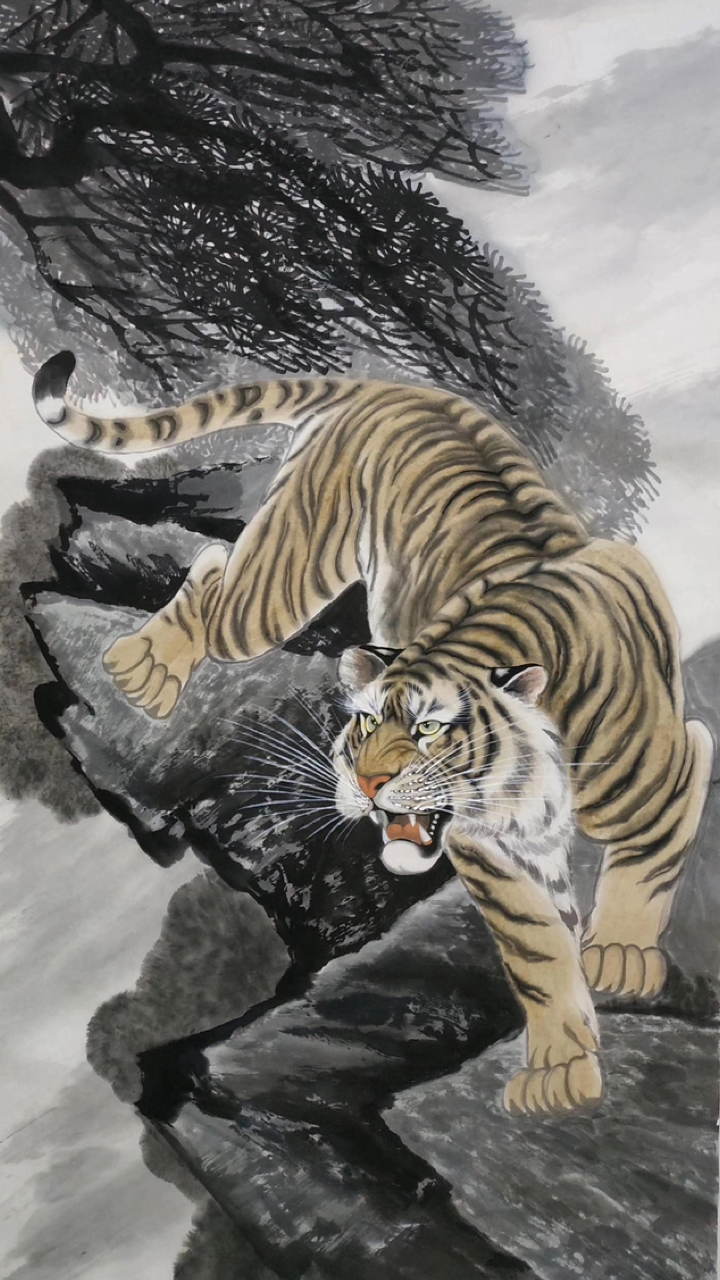 中国十大画虎名家朱恩群老爷子精品欣赏-度小视