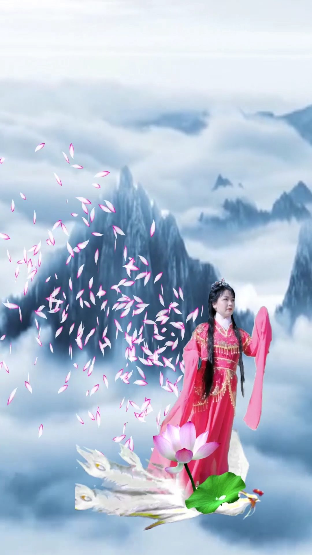 这是高手#凤凰飞舞,与,荷花仙子