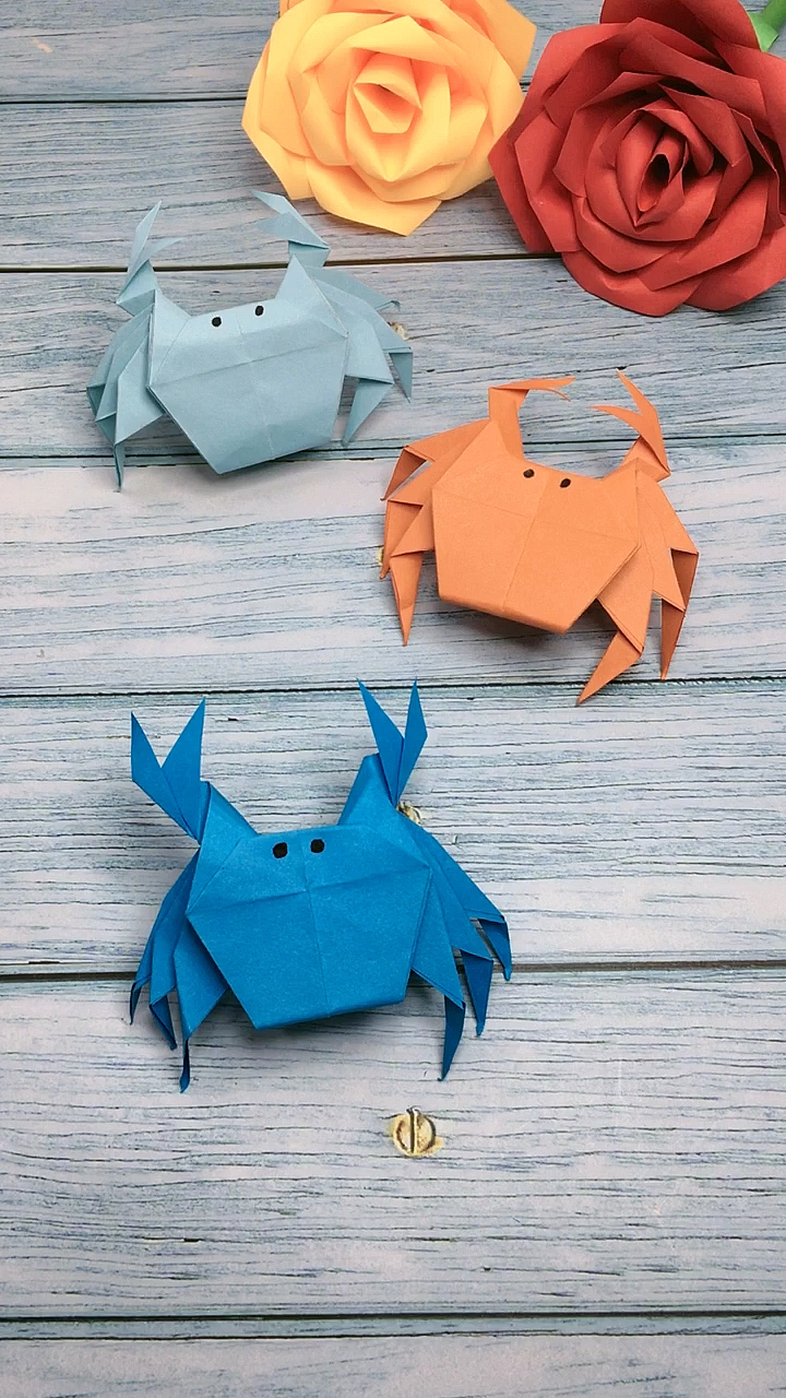 手工制作#折纸小螃蟹