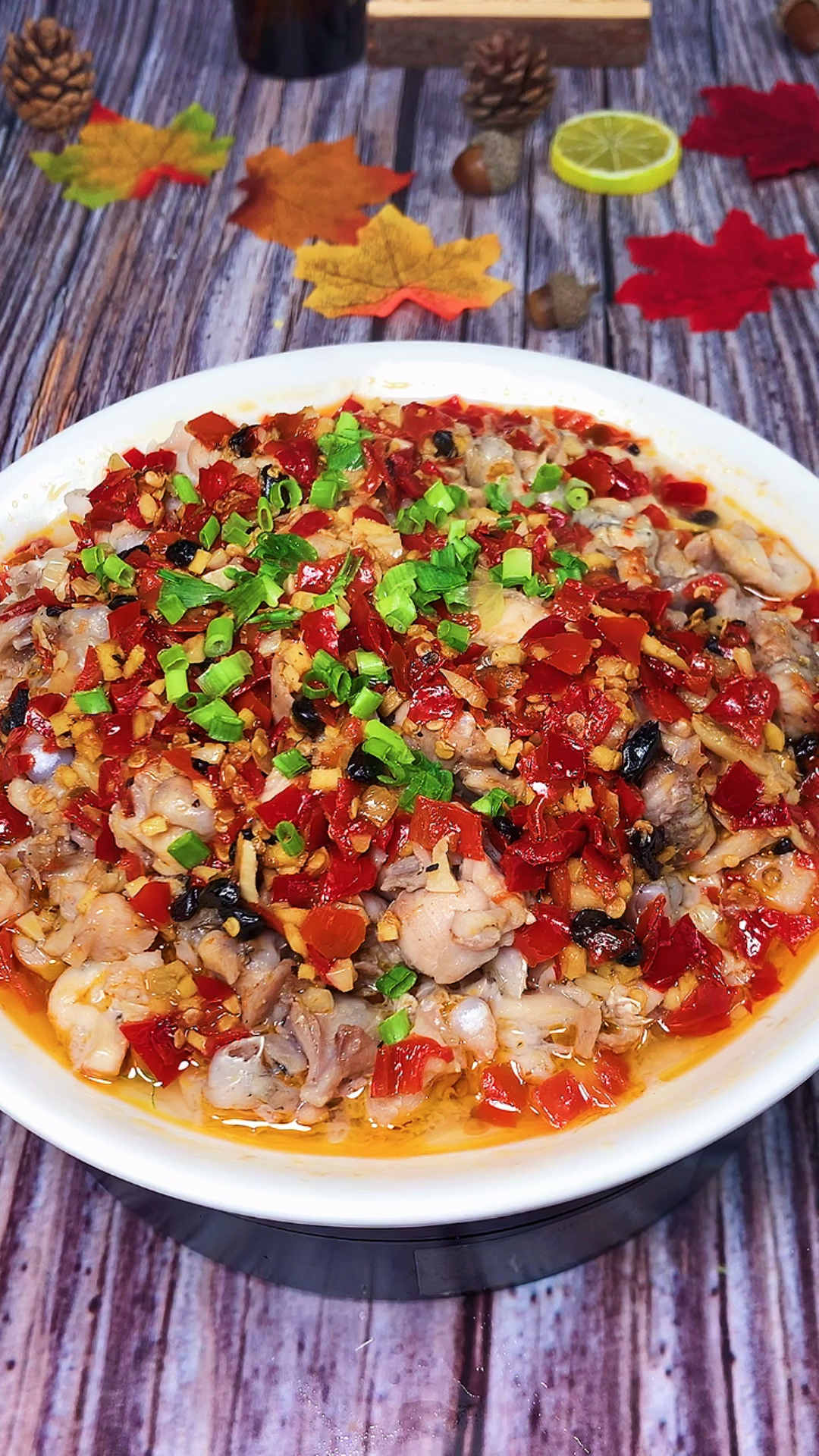 自制美食#剁椒蒸牛蛙