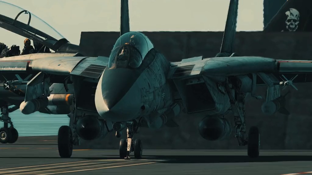 f14雄猫战斗机,海盗旗中队,航母起飞片段