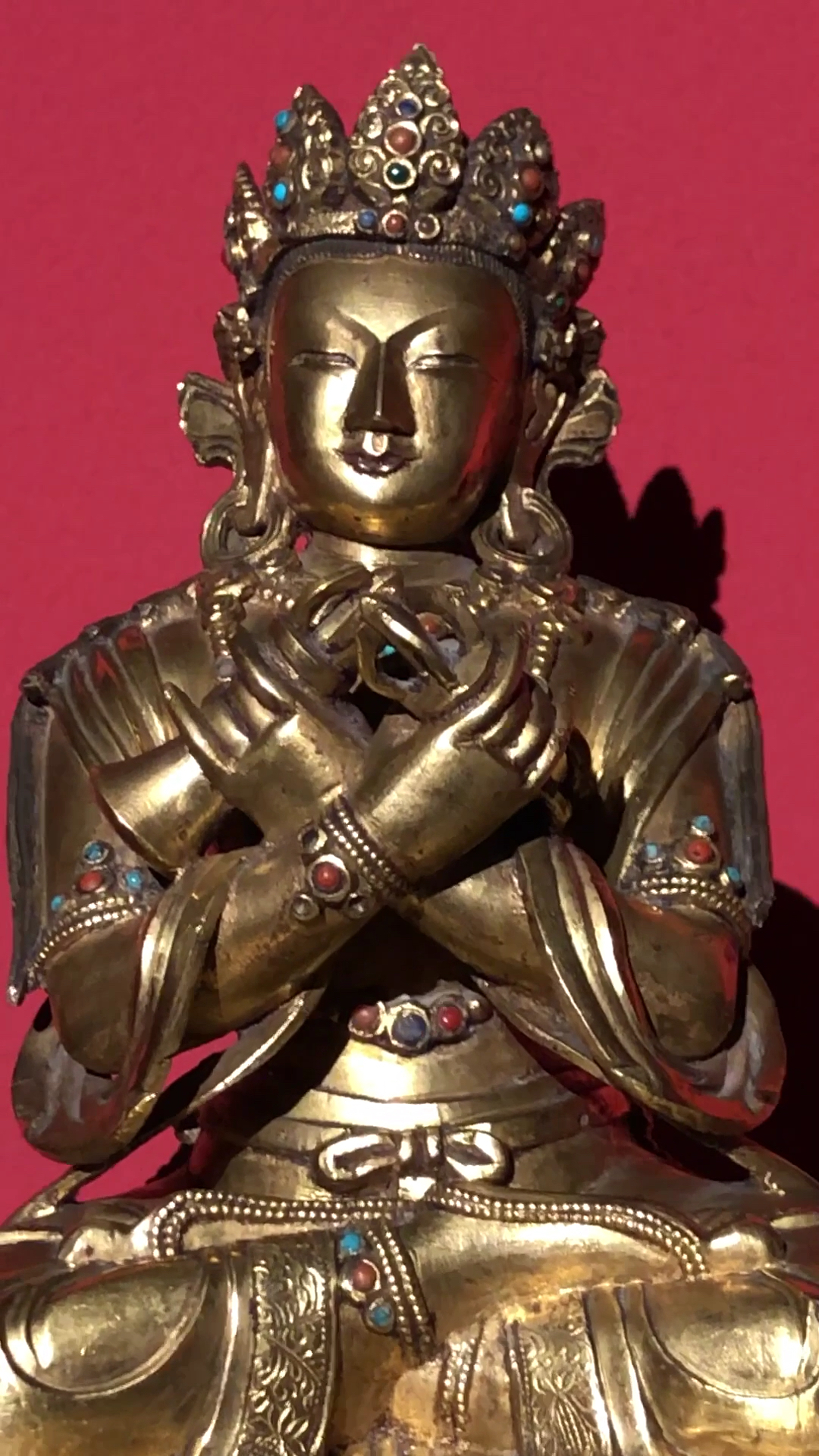 北京大羿 清康熙 铜鎏金 金刚总持坐像