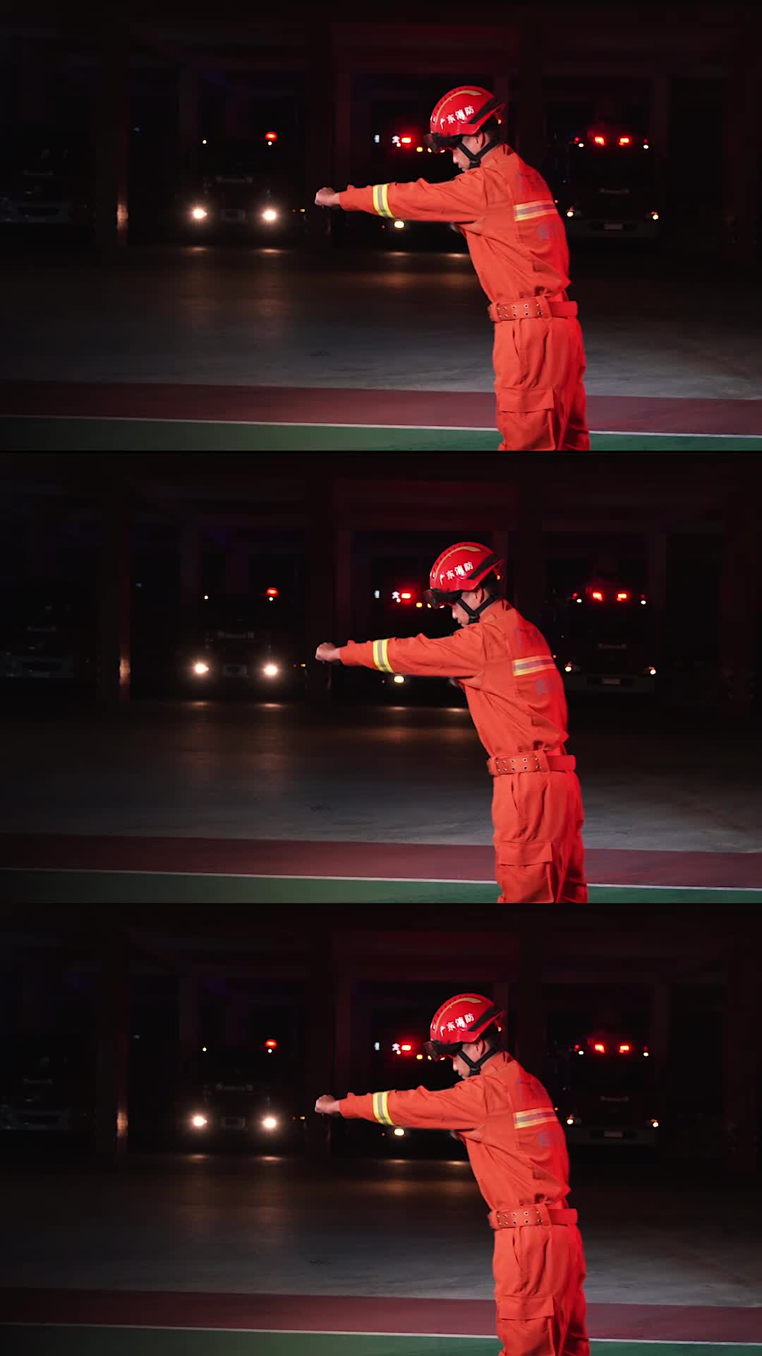 来个消防版的#看我手势行动.#消防队的欢乐时光