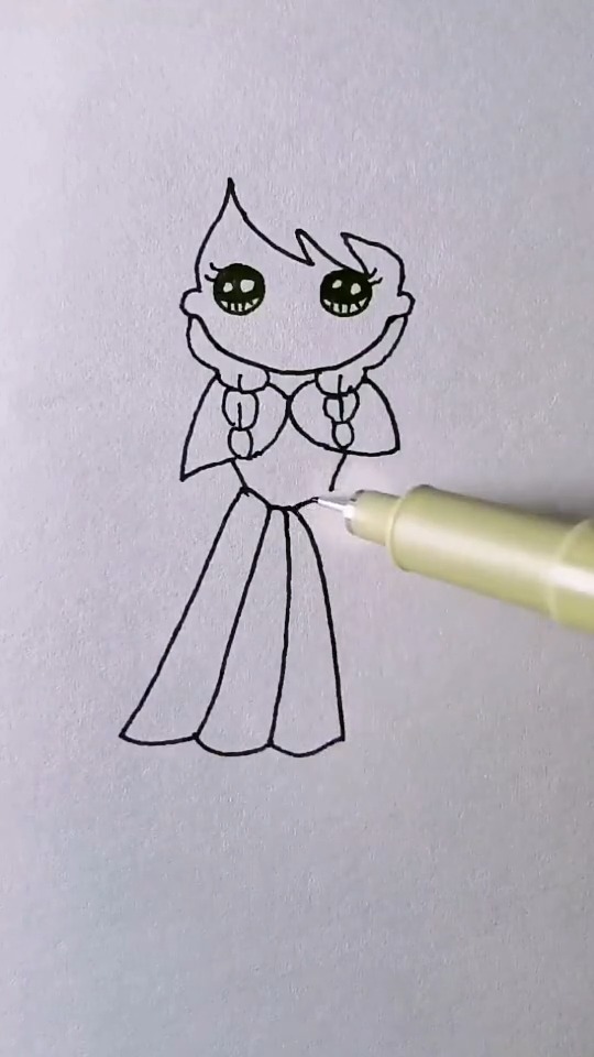 简笔画#安娜公主来了,是你喜欢的样子吗-度小视