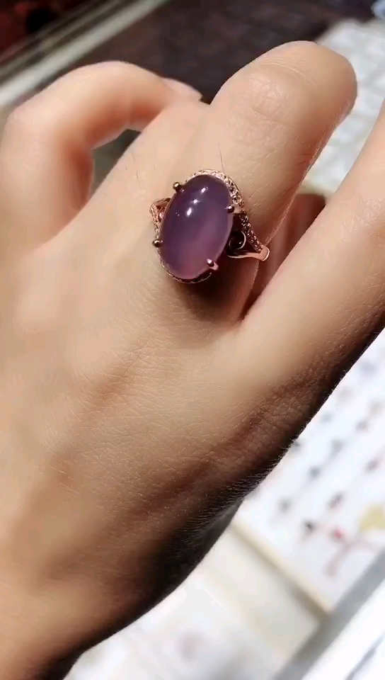 大同紫玉戒指,纯天然,无染色.