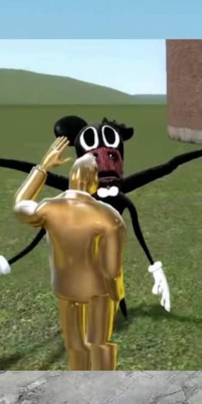 游戏#gmod都市传说,只要对着卡通鼠打招呼,就能把它打败了?-度小视