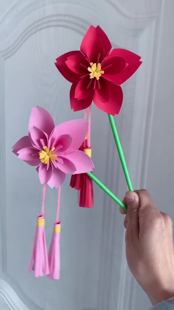 亲子手工春天最喜欢的就是樱花了一起学做樱花手工