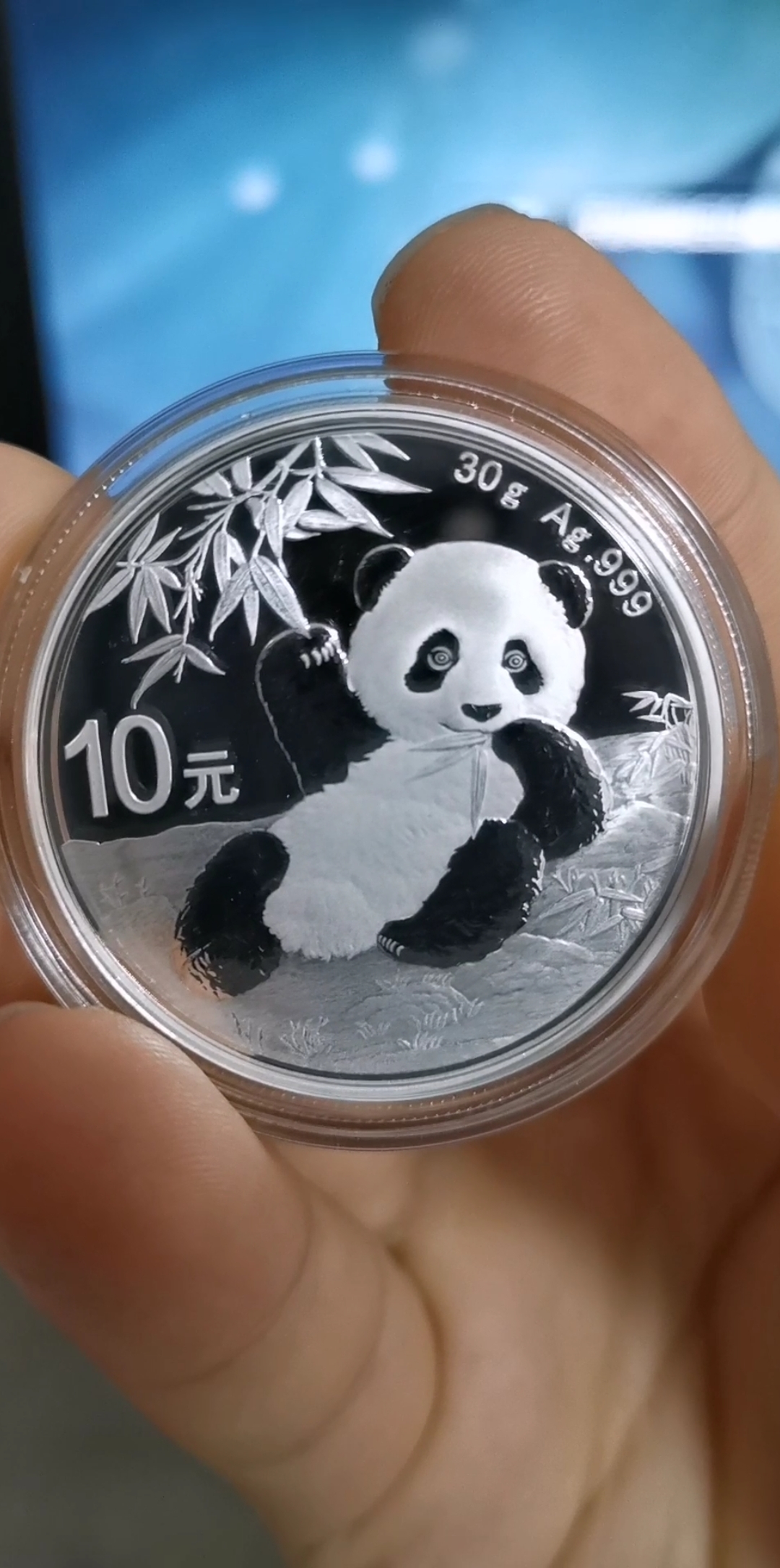 2020年10元面值熊猫银币30克,目前市场价值166元左右,这个熊猫宝宝