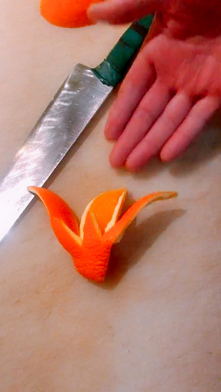 水果雕刻#橙子起飞你见过了吗?