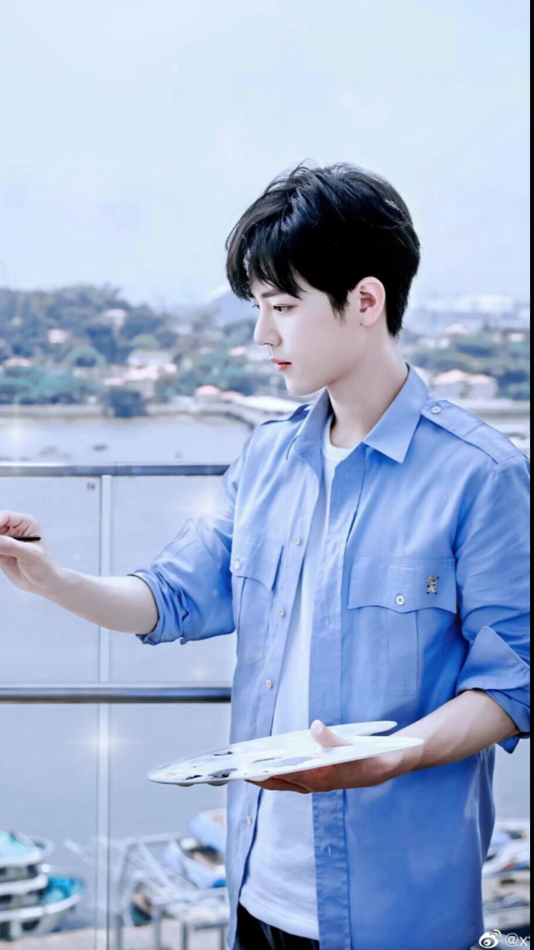 肖战#今日份蓝色系哥哥你喜欢吗?