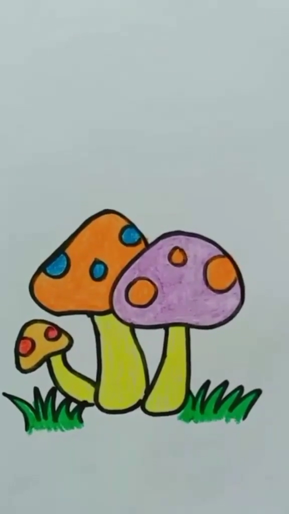 简单蘑菇画法