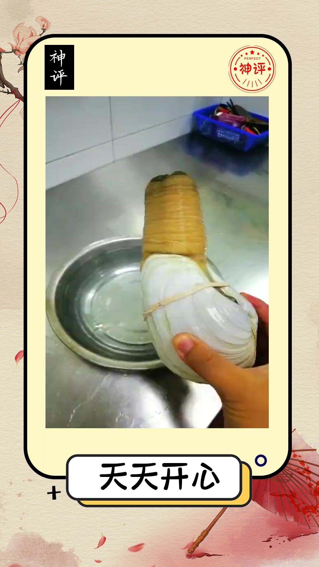 搞笑#果然熟能生巧厨师处理象拔蚌手法专业像极了爱情