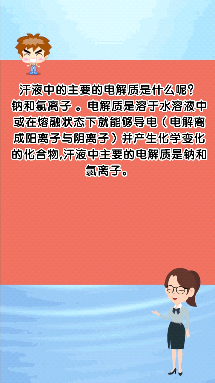 汗液中的主要的电解质是什么呢?