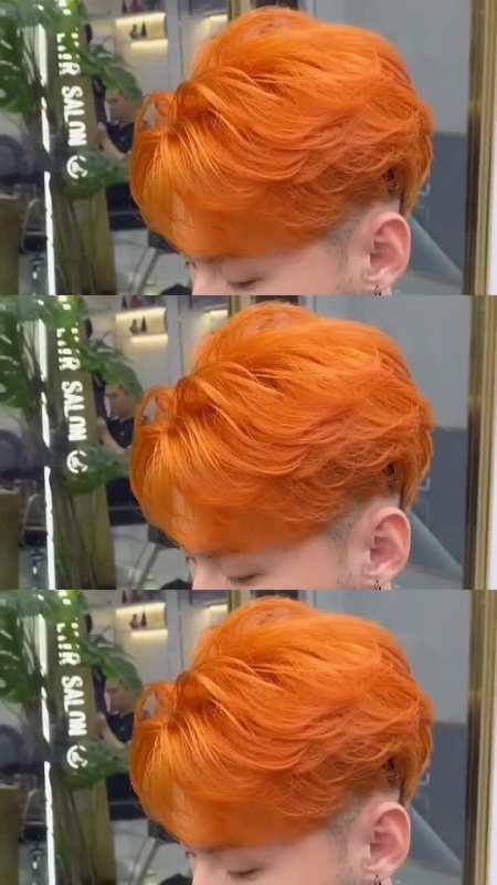男士发型显白发色男生发色推荐脏橘色显白好撩妹