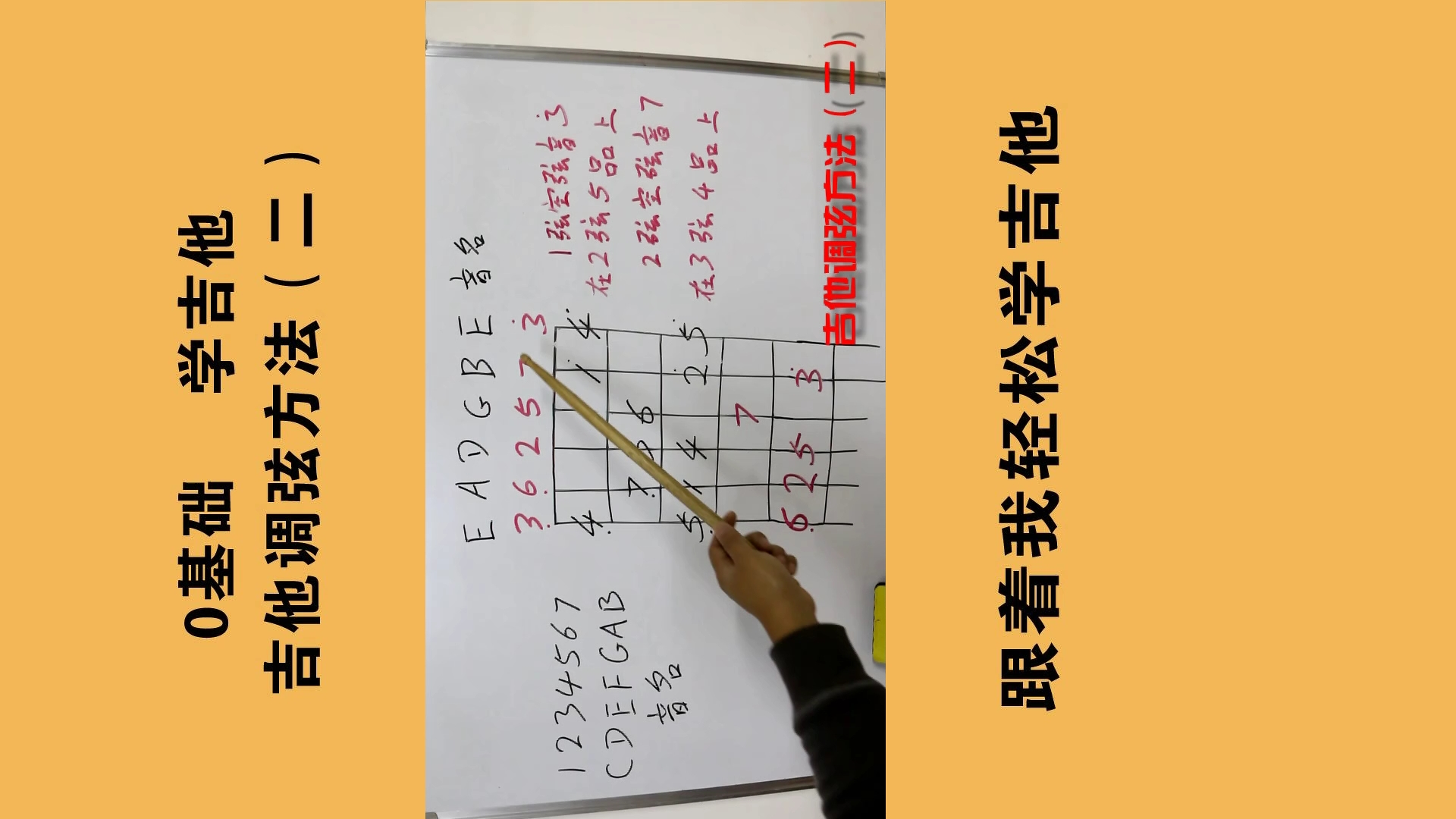 吉他#教你轻松学吉他,吉他调弦方法(二)吉他教学.-度小视