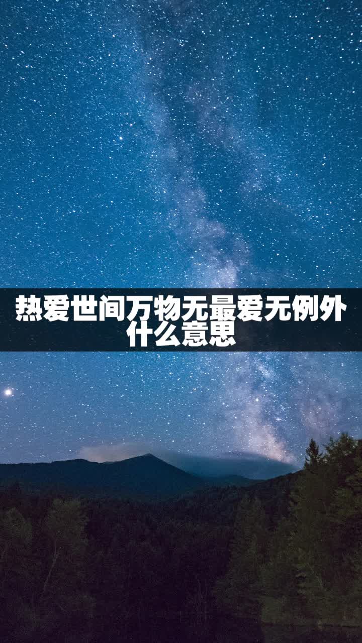 热爱世间万物无最爱无例外什么意思