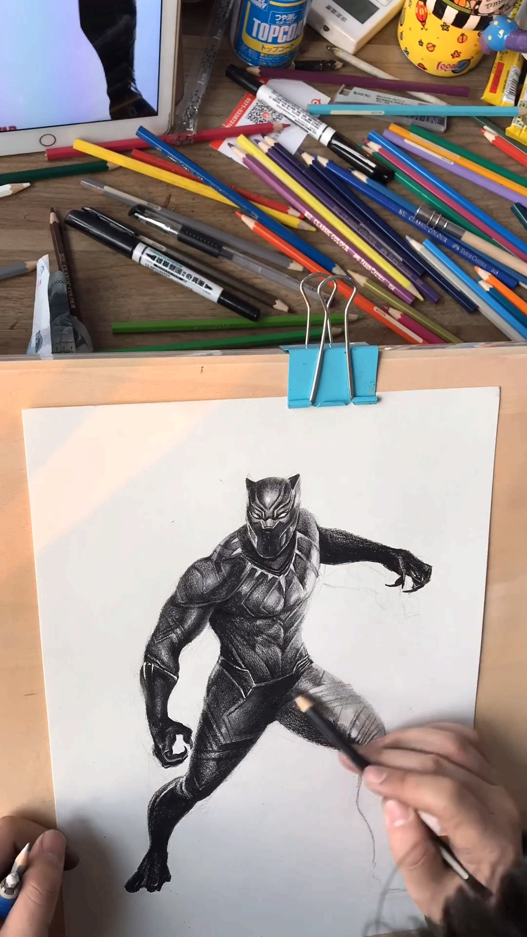 开学季#画一个漫威的黑豹!