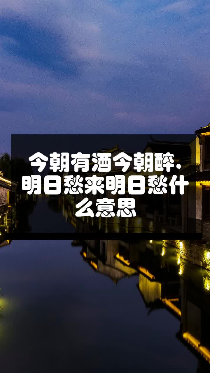 今朝有酒今朝醉,明日愁来明日愁什么意思