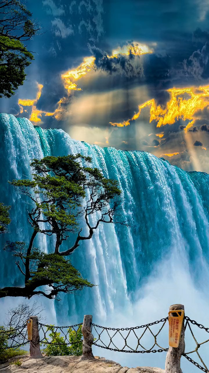 伊瓜苏瀑布世界上醉宽的瀑布,位于阿根廷与巴西边界,高82米,宽4千米