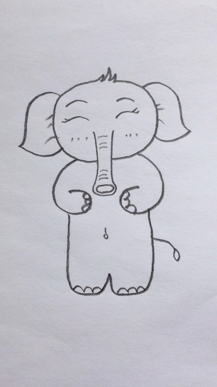 画画原来如此简单#学画大象