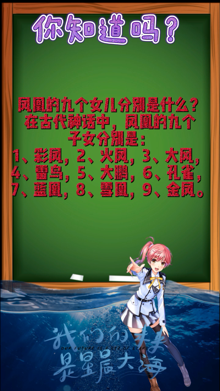 凤凰的九个女儿分别是什么?