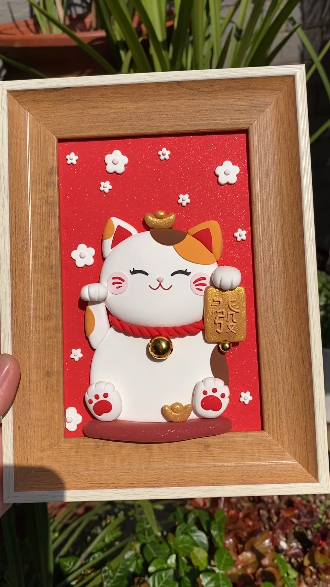 超轻粘土#招财猫相框粘土教程