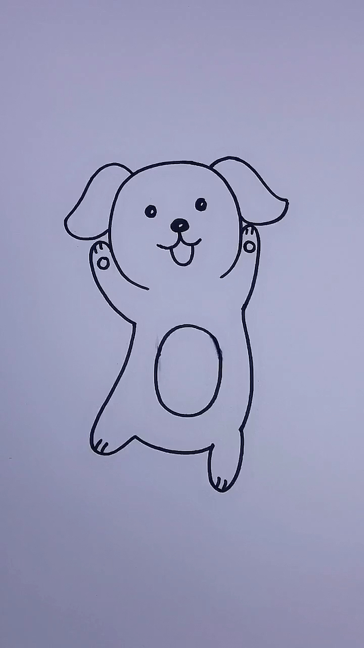 快乐的小狗简笔画图片