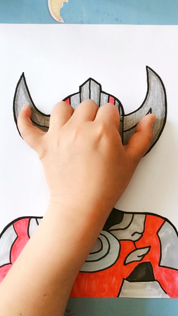 简单画#手掌画奥特曼