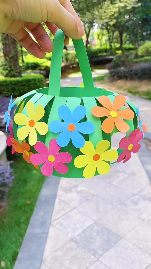 创意手工#创意小花篮做法,还记得属于90后的小花篮吗?