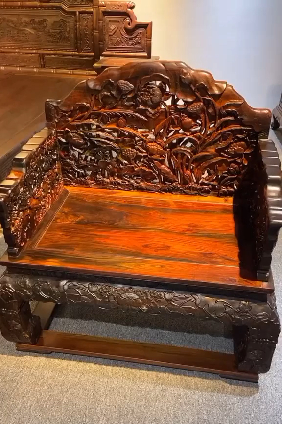 古典红木家具#荷花宝座
