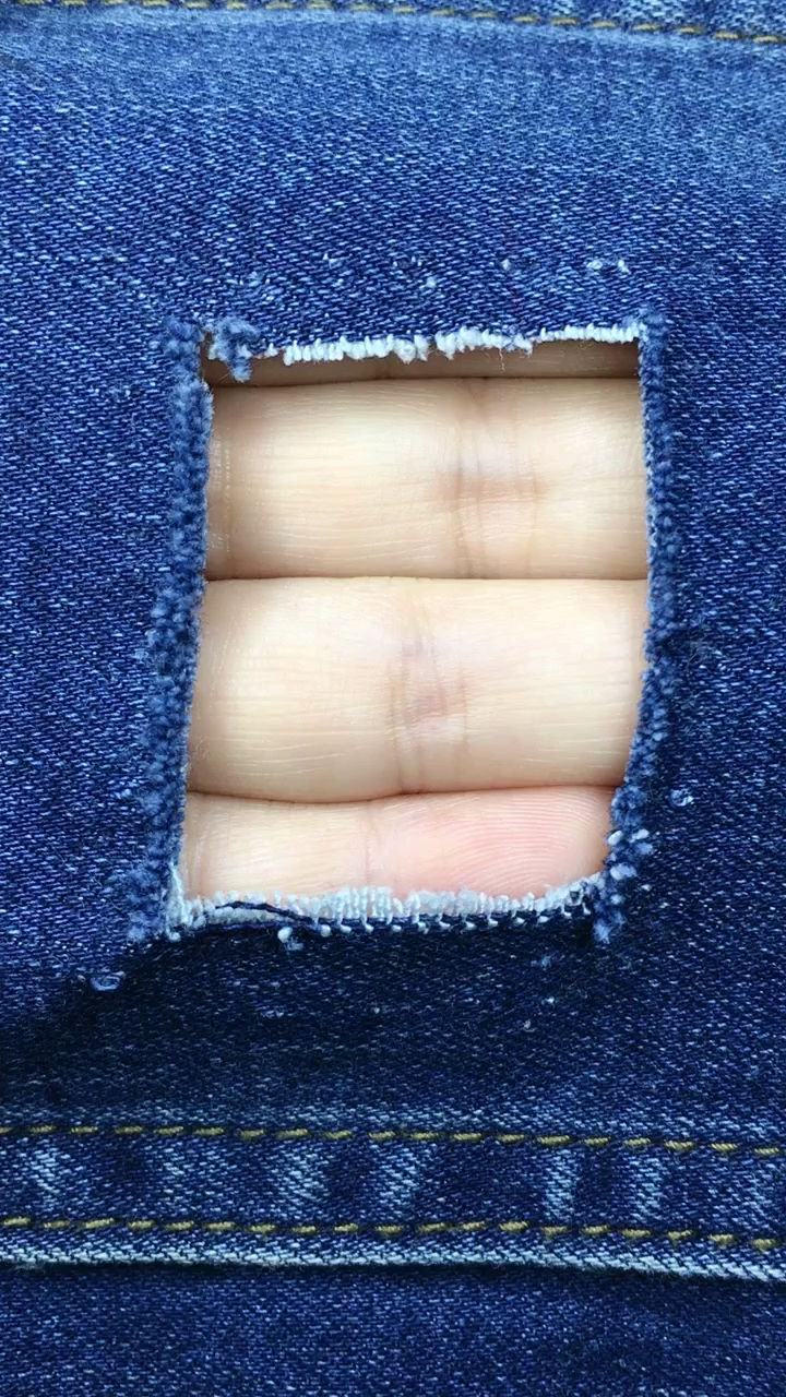 生活小妙招#天气冷了,破洞裤缝起来