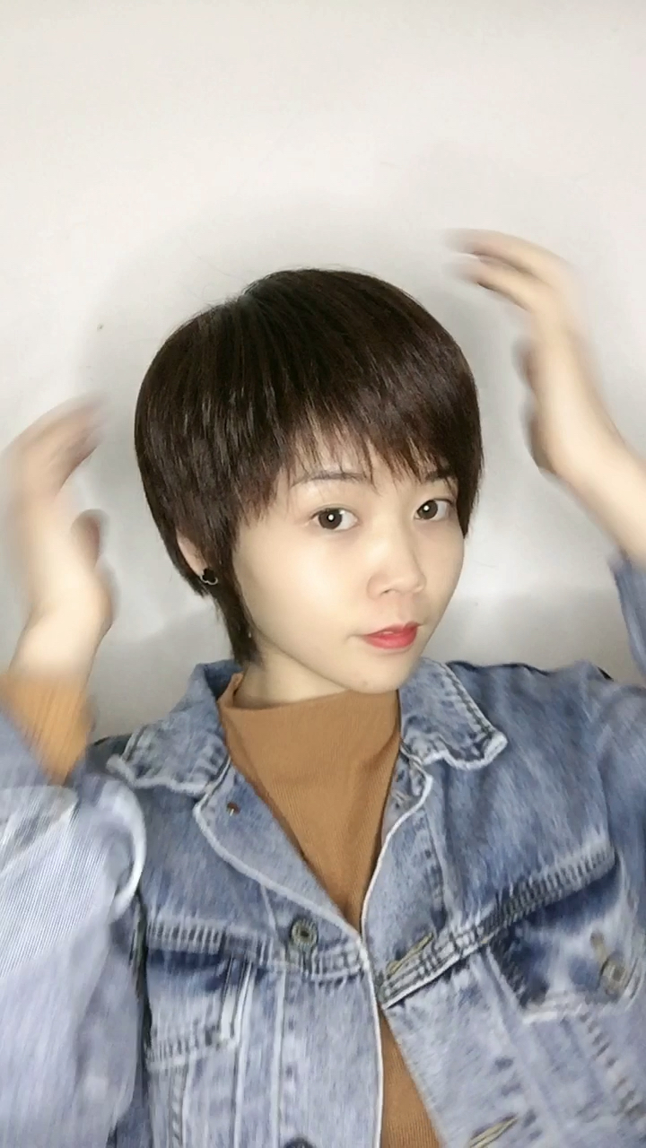 盖白发假发#干练短发