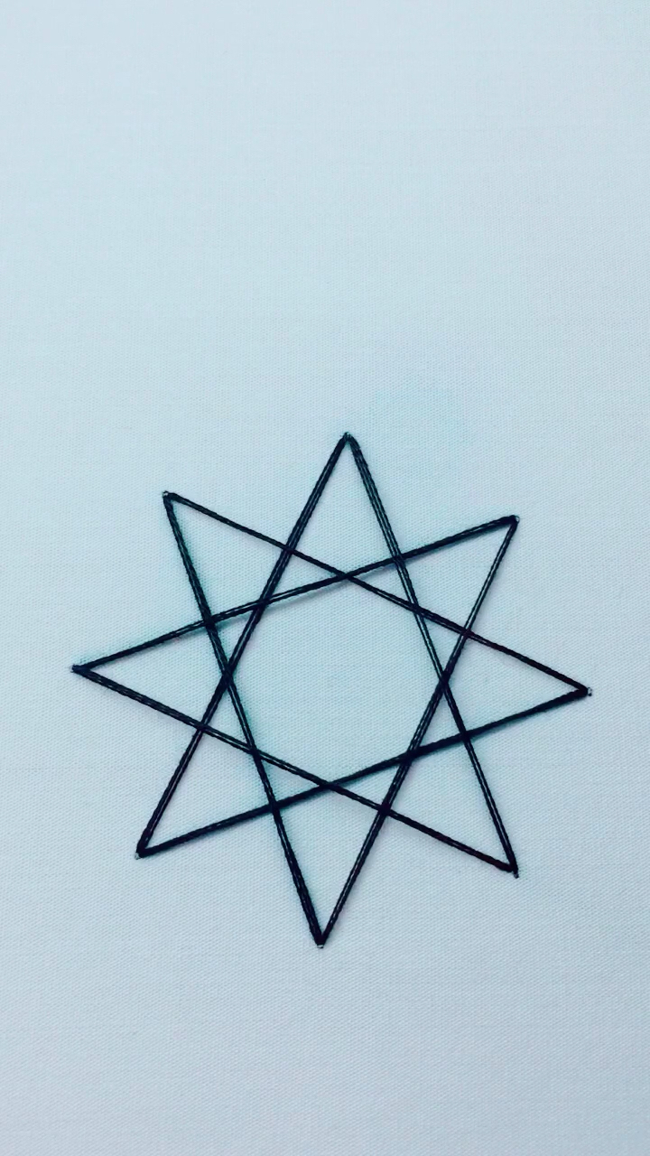 优秀如我#8芒星,创意针线绣