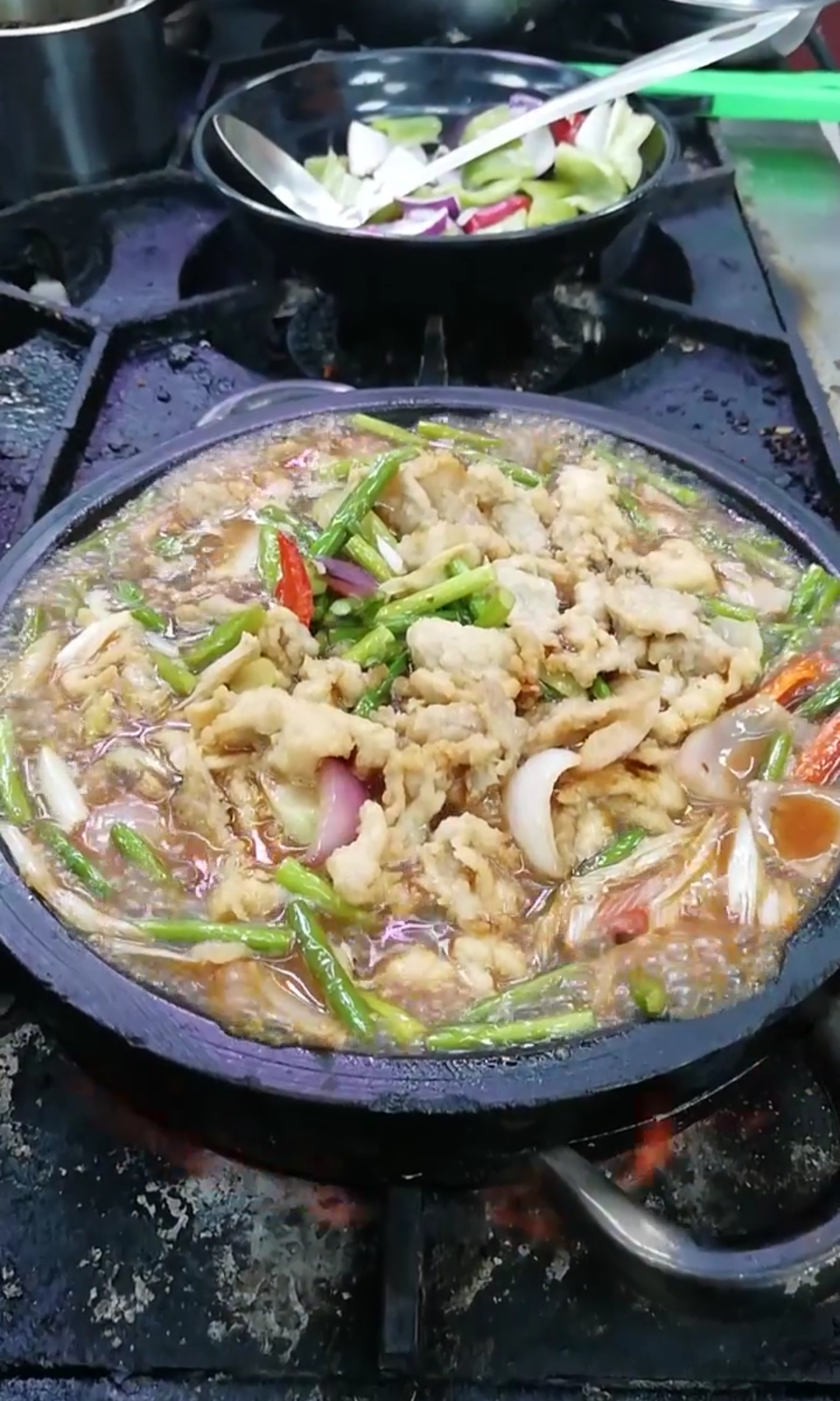 美食#石锅肉片,超级下饭美味