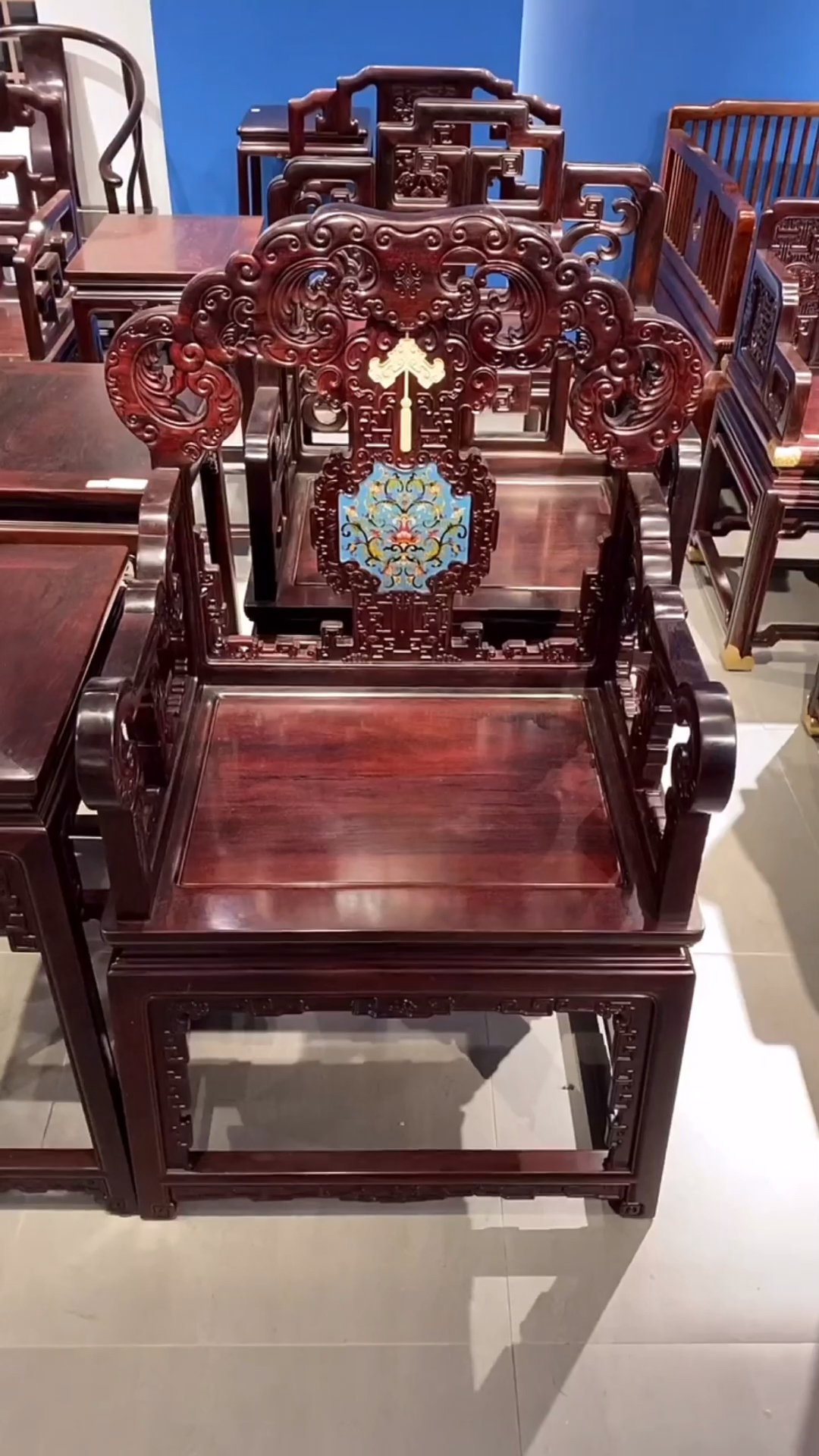 古典红木家具#印度小叶紫檀太师椅