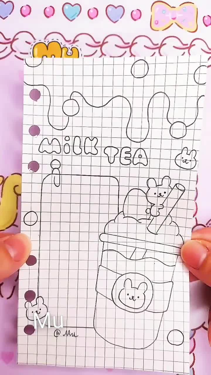 画画原来如此简单天气这么冷就超想喝暖暖的奶茶啊所以奶茶手帐教程