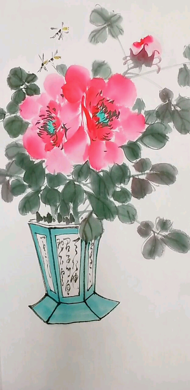 我要上热门#点厾法画牡丹的效果