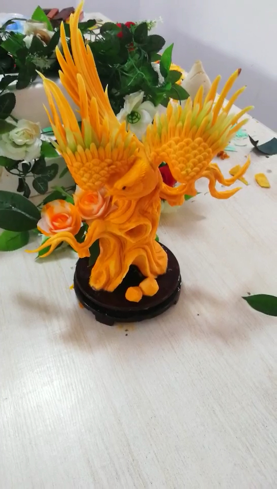 南瓜雕刻 喜鹊