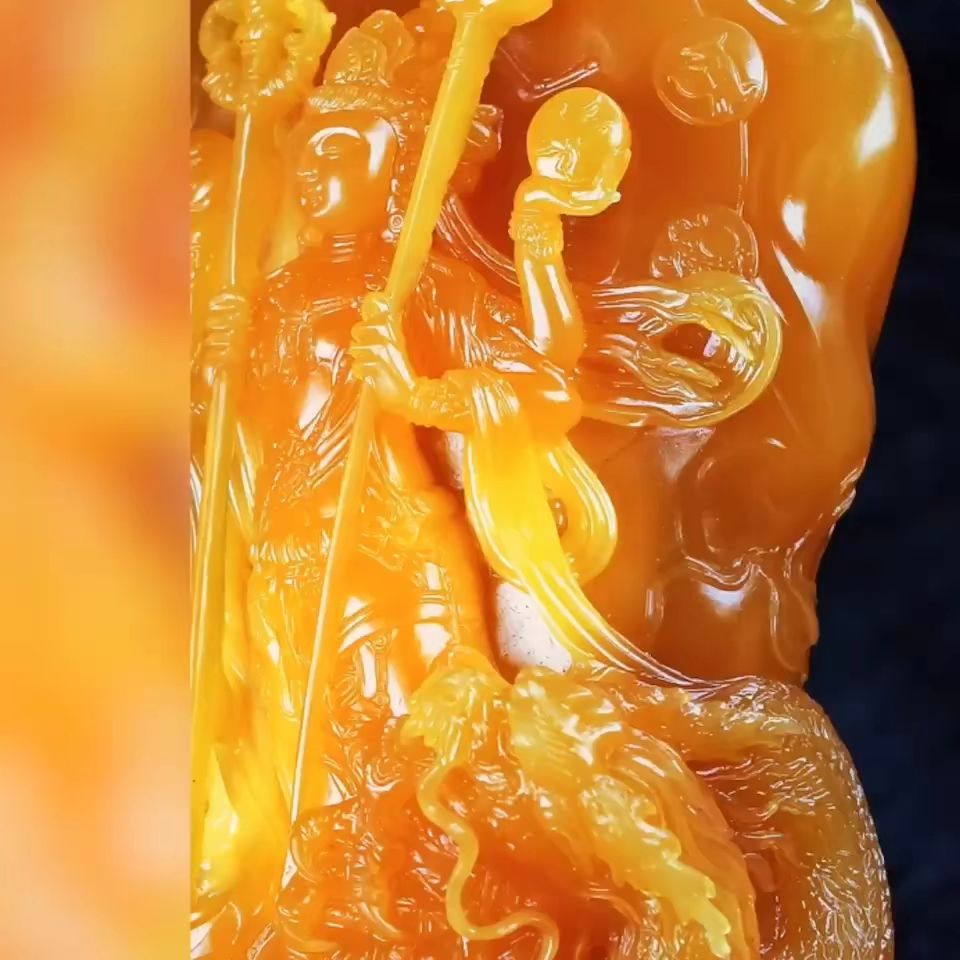 传世之作顶级玉化料缅黄大摆件苏工大师雕刻整体观音全品无瑕疵!