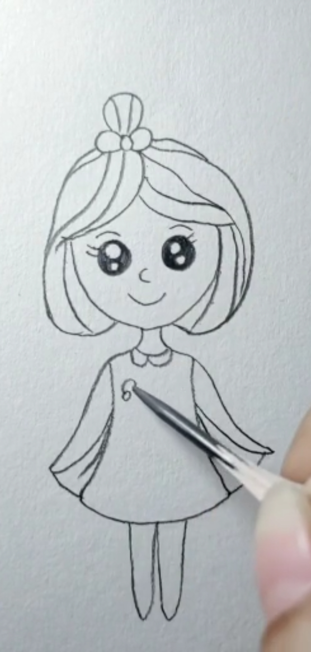 简笔画大全#大眼睛女孩  运气不会差