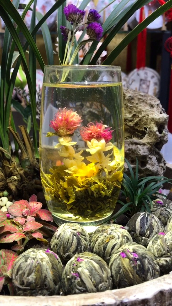 双龙戏珠,工艺花茶