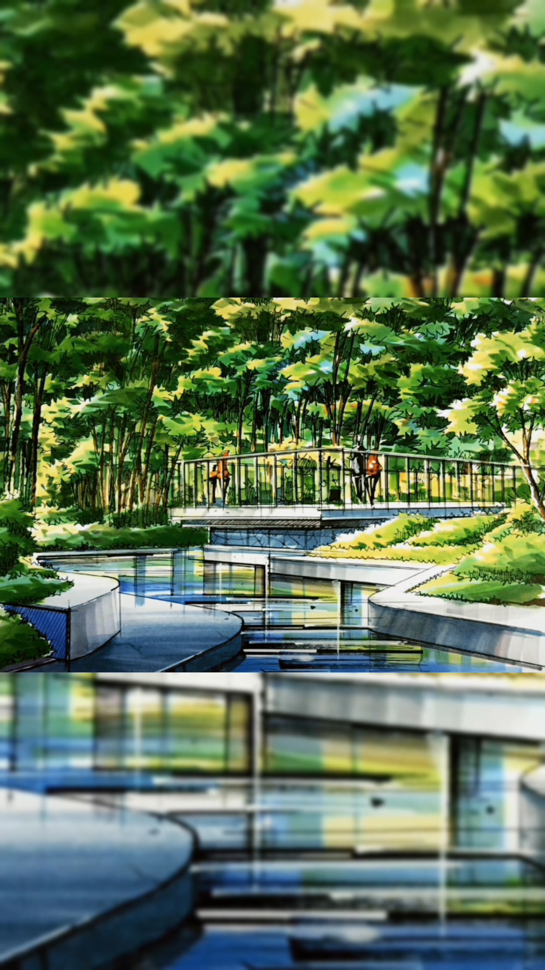 手绘#【艾尔斯马克绘】马克笔园林景观手绘