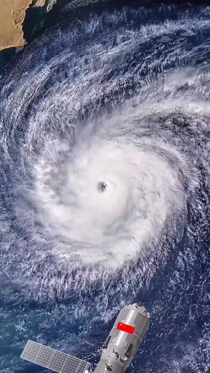 空间站拍摄到台风_烟花_眼逼近浙江沿海.