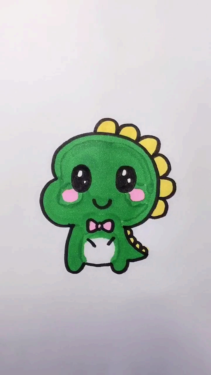 画画原来如此简单#教你画可爱小恐龙