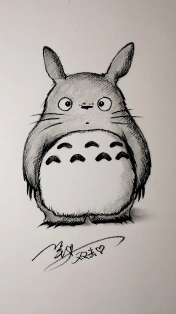 手绘#一支素描铅笔,6秒教会你画龙猫-度小视