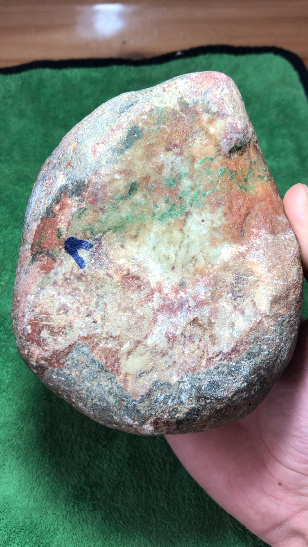 木那杨梅皮 有铯带一条 木那有铯必进 皮壳细腻紧致 可以切的料